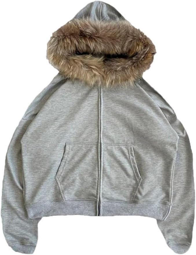 VESTE ZIPPÉE EN FOURRURE AMPLE