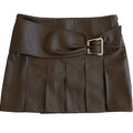 LEATHER SKIRT BROWN