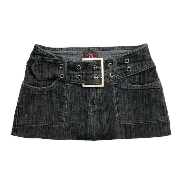 JEANS BELT SKIRT BLACK