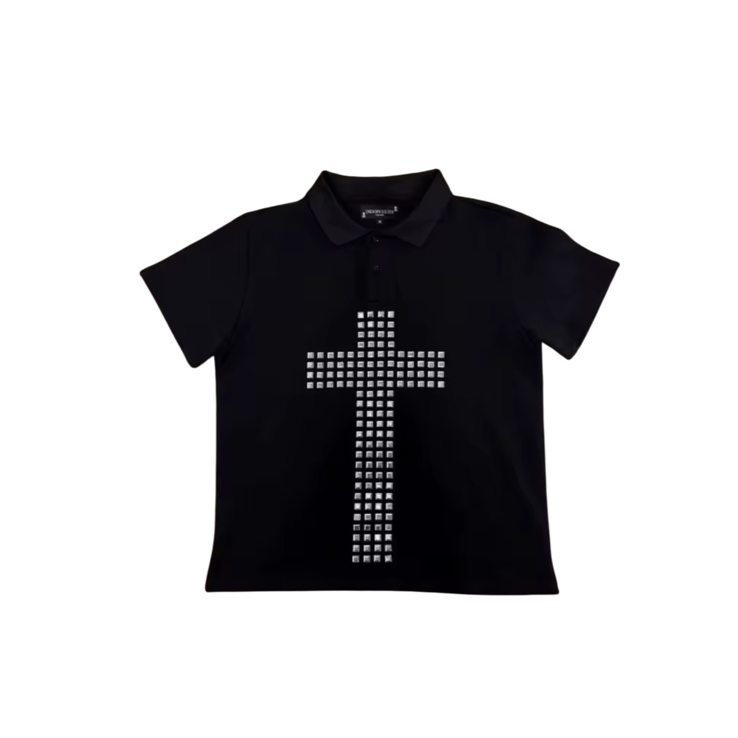 T-Shirt mit Nietenkreuz 𖦏