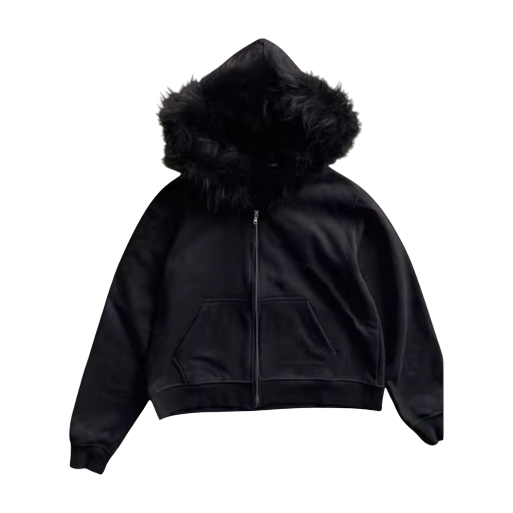 SWEAT À CAPUCHE « BLXCK FUR » 𖦏