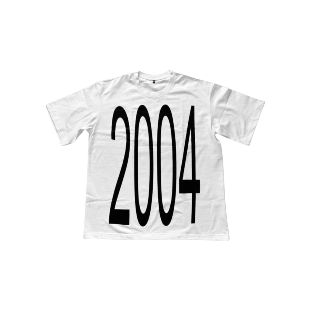 ‘2004’ tee in white. ‘2004’.
