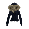 NAVY FUR ZIP UP