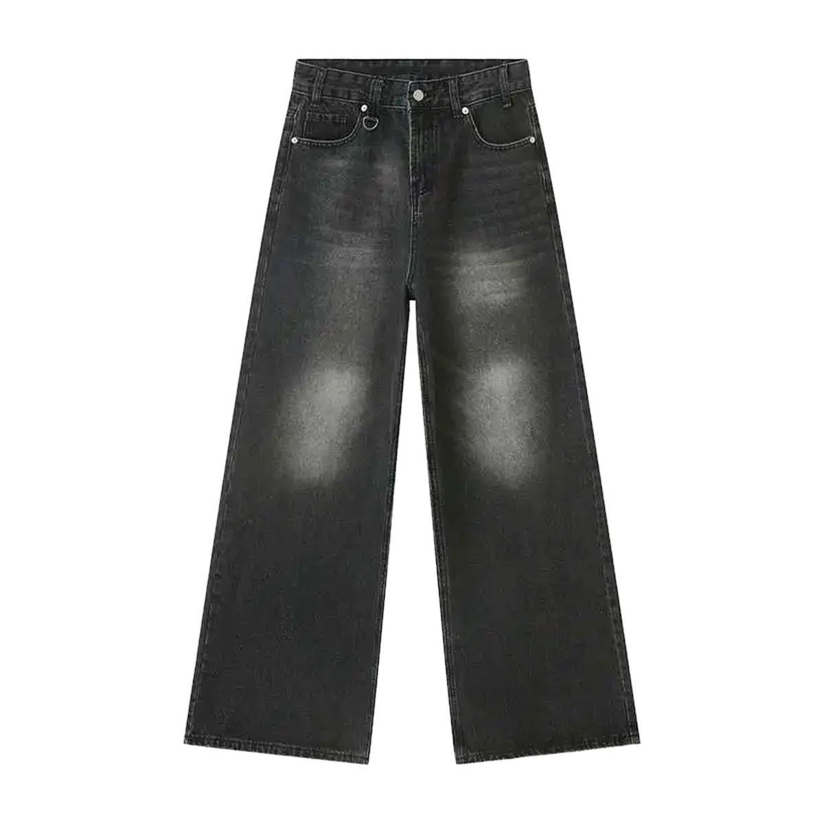 ‘ASHTRAY’ jeans – washed black-grey wide-leg jeans