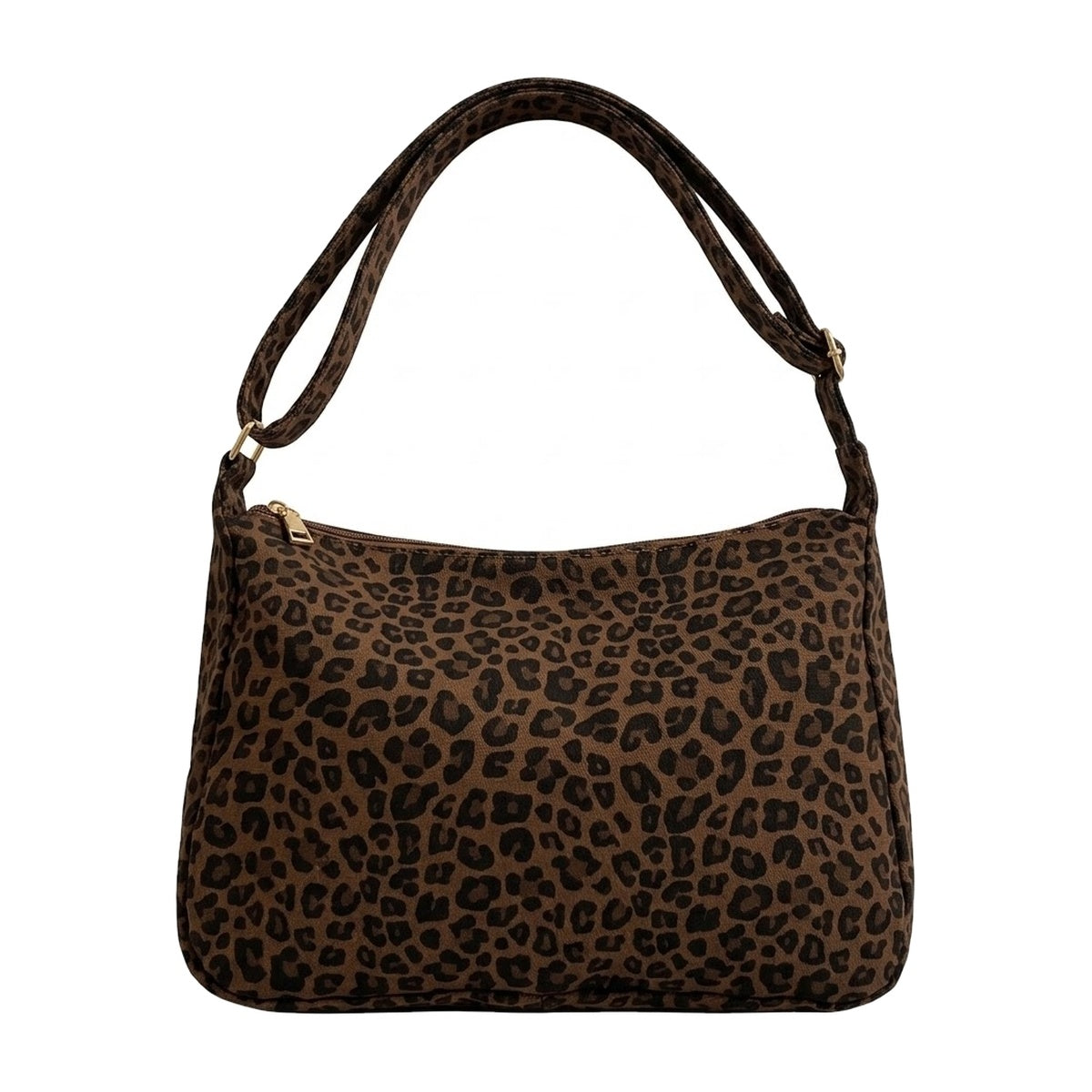 ‘ESPRESSO’ bag – brown leopard print canvas shoulder bag