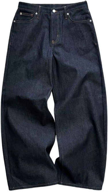JEANS AMPLE YNI EN DENIM BRUT