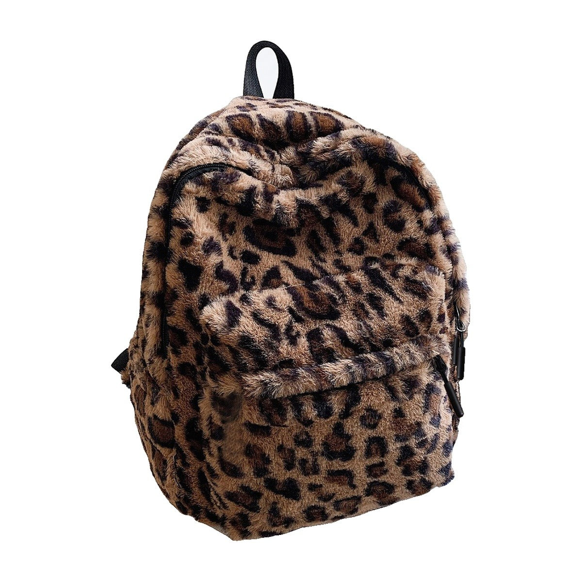 ‘LEOPARD FLEECE’ backpack – leopard backpack, soft plush fleece