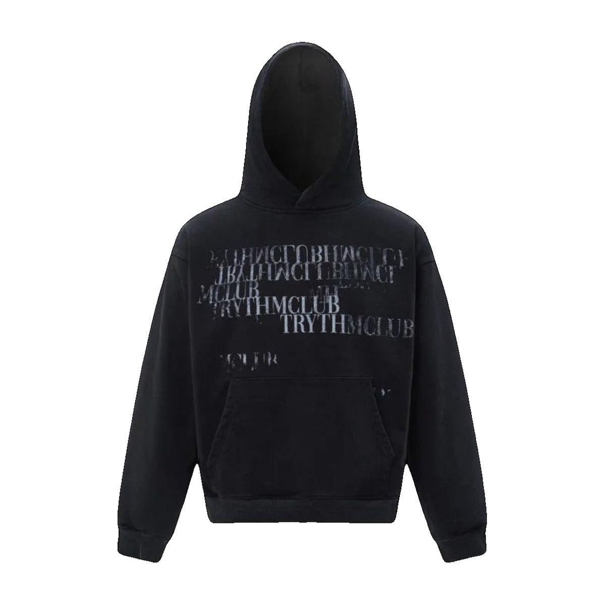 ‘LETTERS’ hoodie – black hoodie, distressed text print