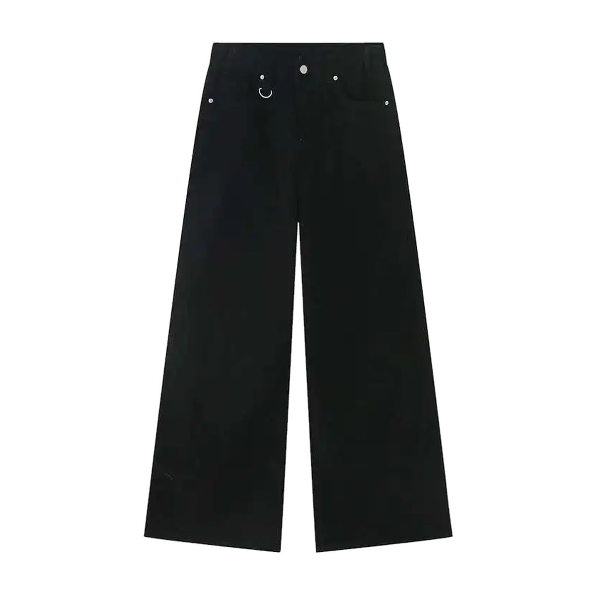 ‘OBSIDIAN’ jeans – solid black wide-leg jeans