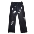 CHROME JEANS BLANC CROIX NOIRE
