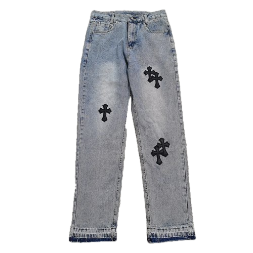 JEANS CHROME NOIR CROIX GRISE