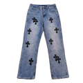 JEANS CHROME NOIR CROIX BLEUE